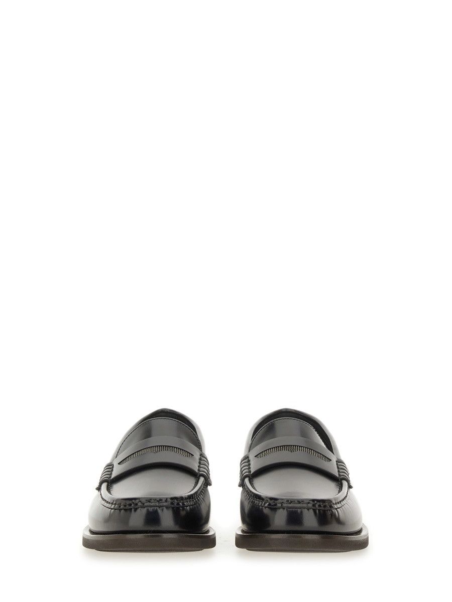 Brunello Cucinelli BRUNELLO CUCINELLI SMOOTH LEATHER LOAFER - BLACK (IT 40) Size US 10 / IT 40 - 4 Thumbnail