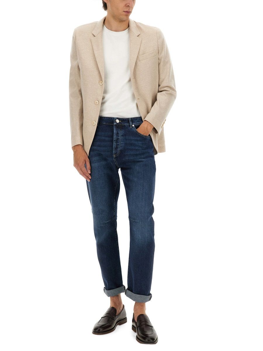 Brunello Cucinelli BRUNELLO CUCINELLI CASHMERE JERSEY JACKET - BEIGE (IT 52) Size US XL / EU 56 / 4 - 2 Thumbnail