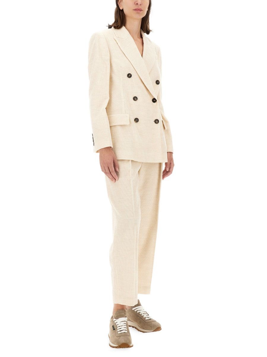 Brunello Cucinelli BRUNELLO CUCINELLI REGULAR FIT PANTS - IVORY (IT 40) Size 40" / US 18 - 2 Thumbnail