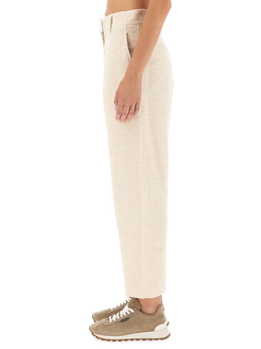 Brunello Cucinelli BRUNELLO CUCINELLI REGULAR FIT PANTS - IVORY (IT 38) Size 38" / US 16 / IT 52 - 4 Thumbnail