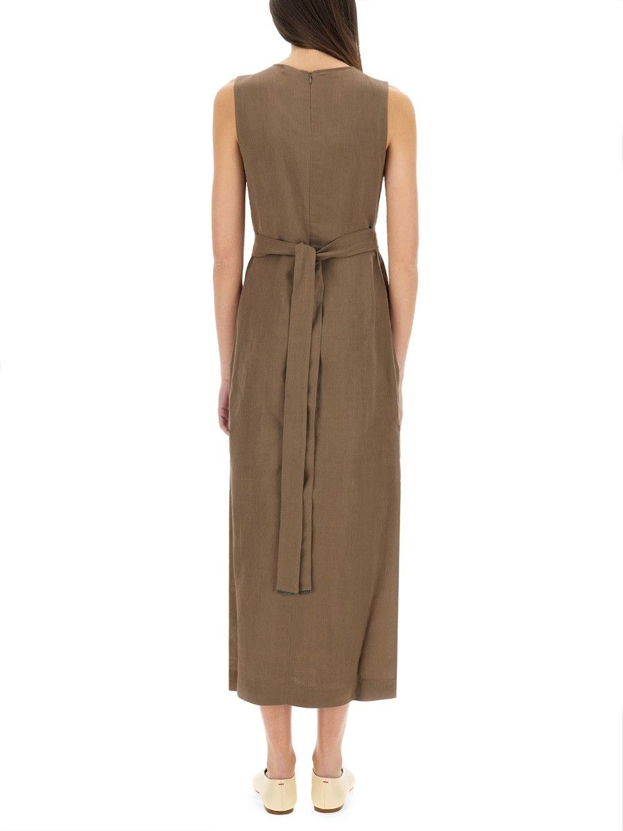 Brunello Cucinelli BRUNELLO CUCINELLI "WRAP-EFFECT" DRESS - BROWN Size S / US 4 / IT 40 - 3 Thumbnail
