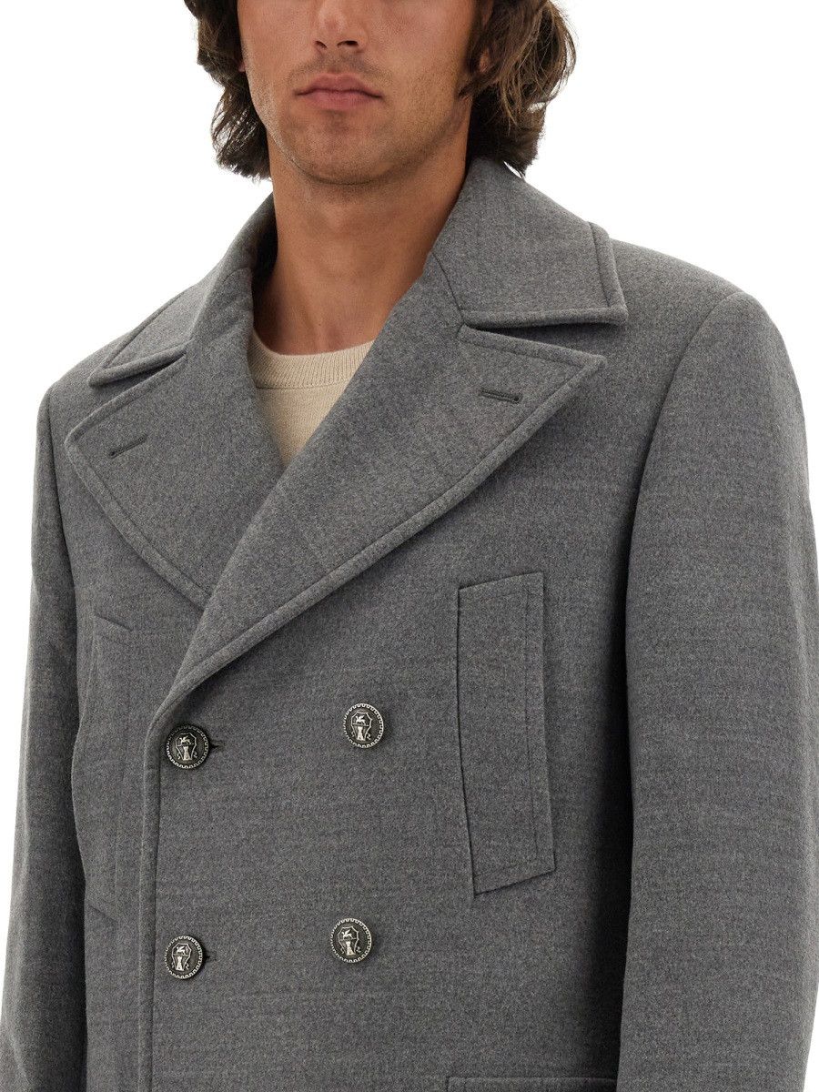 Brunello Cucinelli BRUNELLO CUCINELLI DOUBLE-BREASTED COAT - GREY (IT 50) Size US L / EU 52-54 / 3 - 4 Thumbnail
