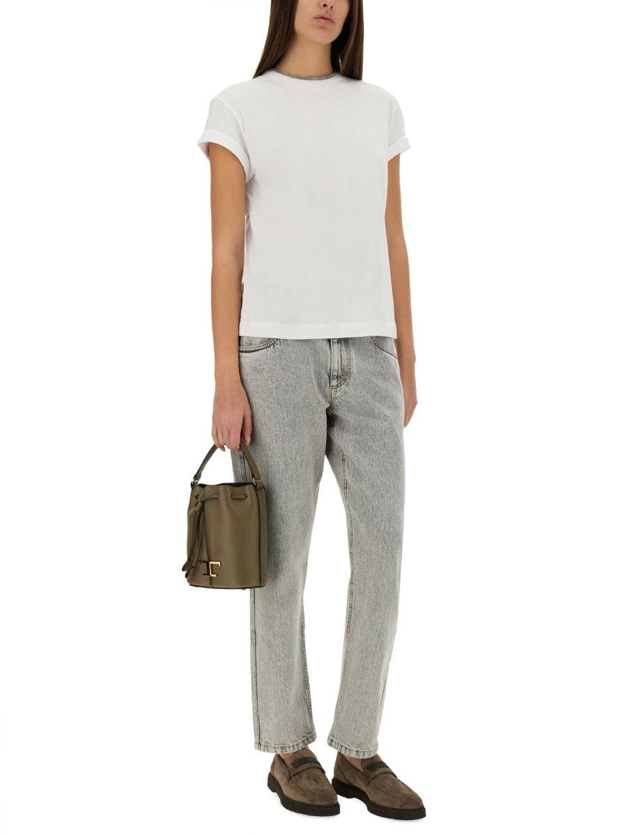 Brunello Cucinelli BRUNELLO CUCINELLI COTTON JERSEY T-SHIRT - WHITE Size L / US 10 / IT 46 - 3 Thumbnail