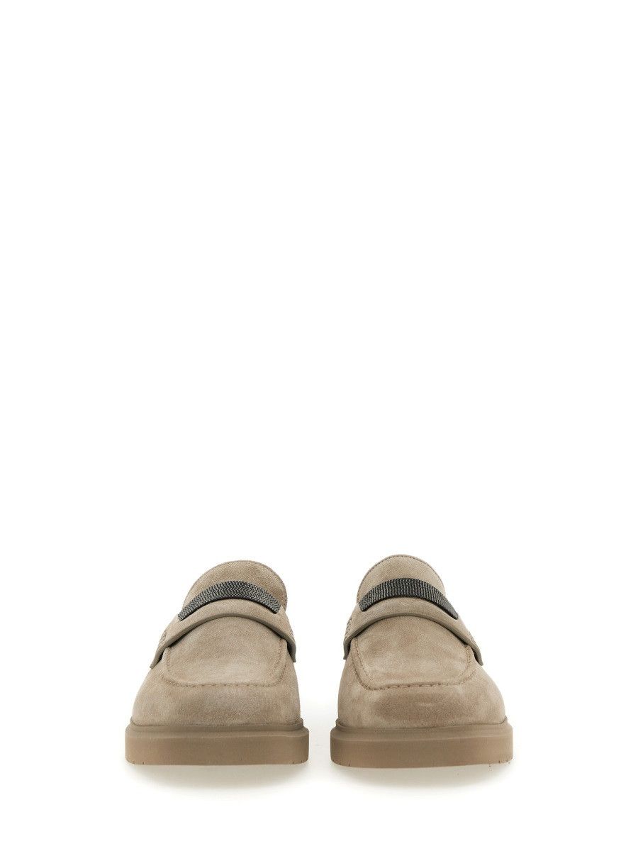 Brunello Cucinelli BRUNELLO CUCINELLI SUEDE "PENNY" LOAFER - DOVE (IT 40) Size US 10 / IT 40 - 6 Thumbnail