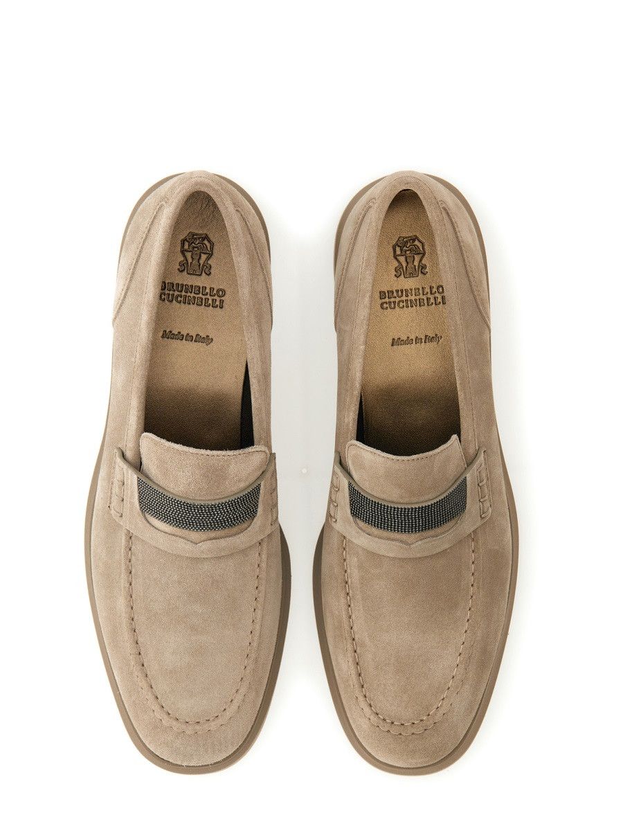 Brunello Cucinelli BRUNELLO CUCINELLI SUEDE "PENNY" LOAFER - DOVE (IT 40) Size US 10 / IT 40 - 2 Thumbnail