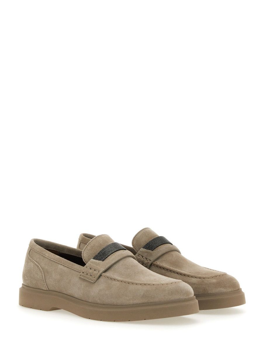Brunello Cucinelli BRUNELLO CUCINELLI SUEDE "PENNY" LOAFER - DOVE (IT 40) Size US 10 / IT 40 - 3 Thumbnail