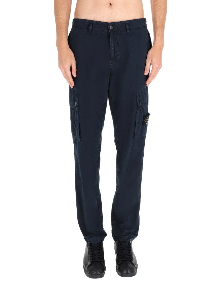 Stone Island STONE ISLAND CARGO PANTS WITH LOGO PATCH - BLUE (JEANS 33) Size US 33 - 6 Thumbnail