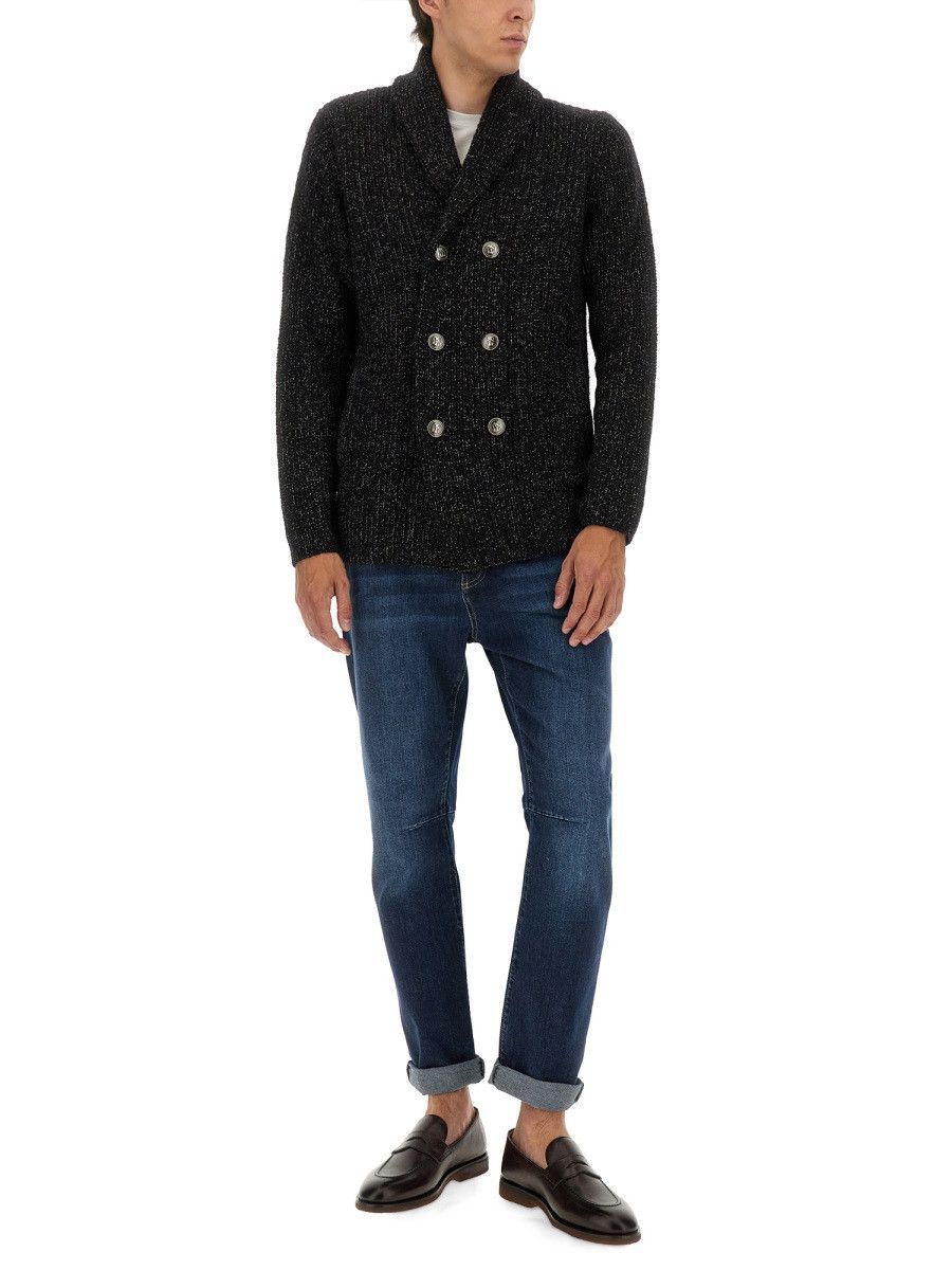 Brunello Cucinelli BRUNELLO CUCINELLI DOUBLE-BREASTED CARDIGAN - BLUE (IT 52) Size US XL / EU 56 / 4 - 2 Thumbnail