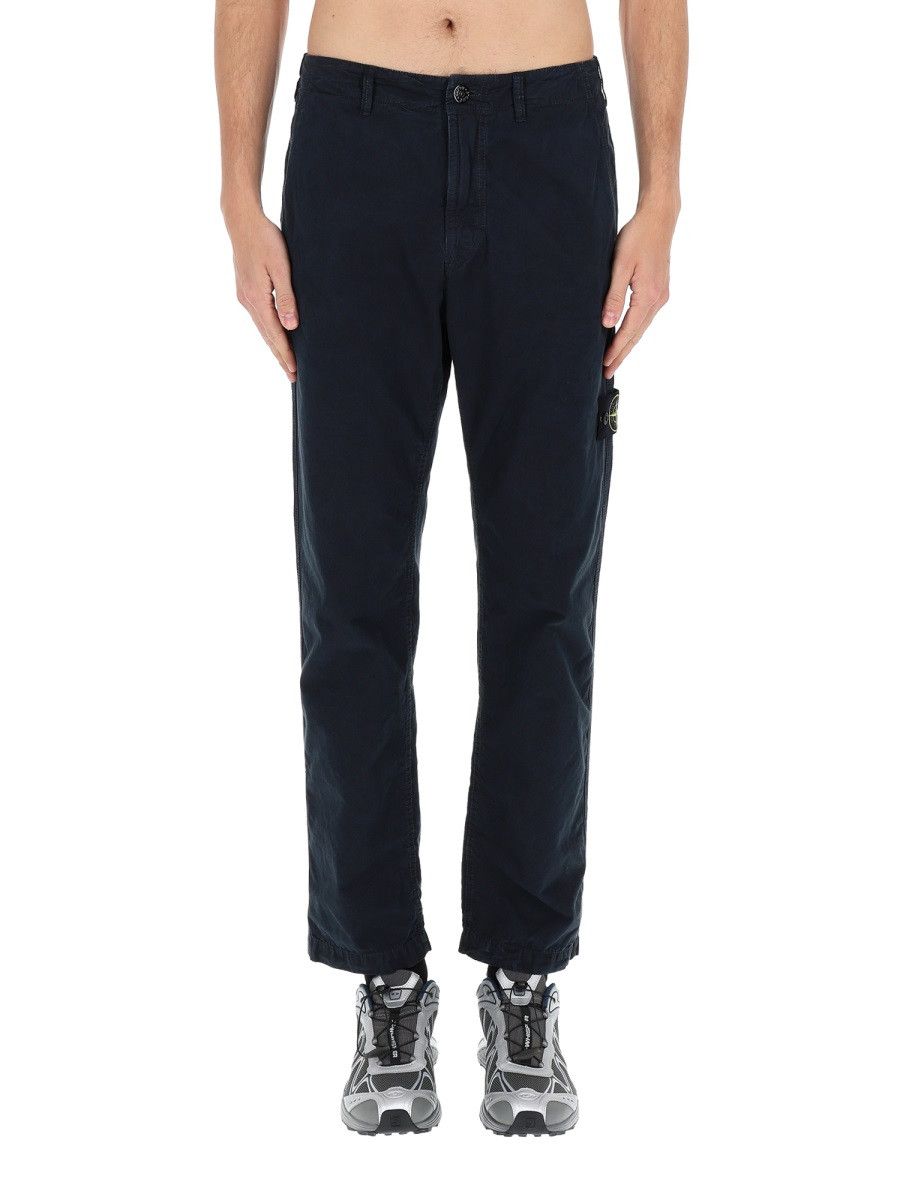 Stone Island STONE ISLAND PANTS WITH LOGO PATCH - BLUE (JEANS 33) Size US 33 - 6 Thumbnail