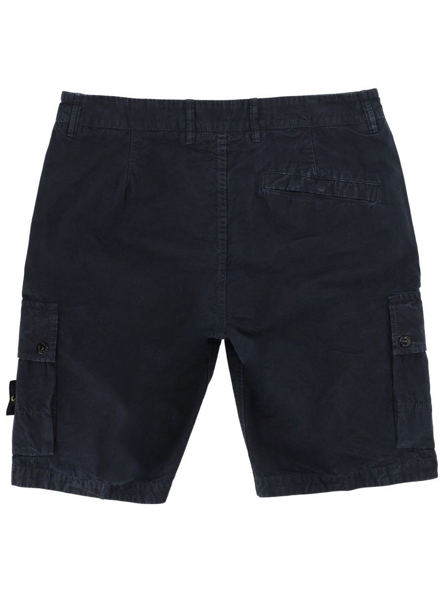 Stone Island STONE ISLAND CARGO SHORTS WITH LOGO PATCH - BLUE (JEANS 29) Size US 29 - 2 Thumbnail
