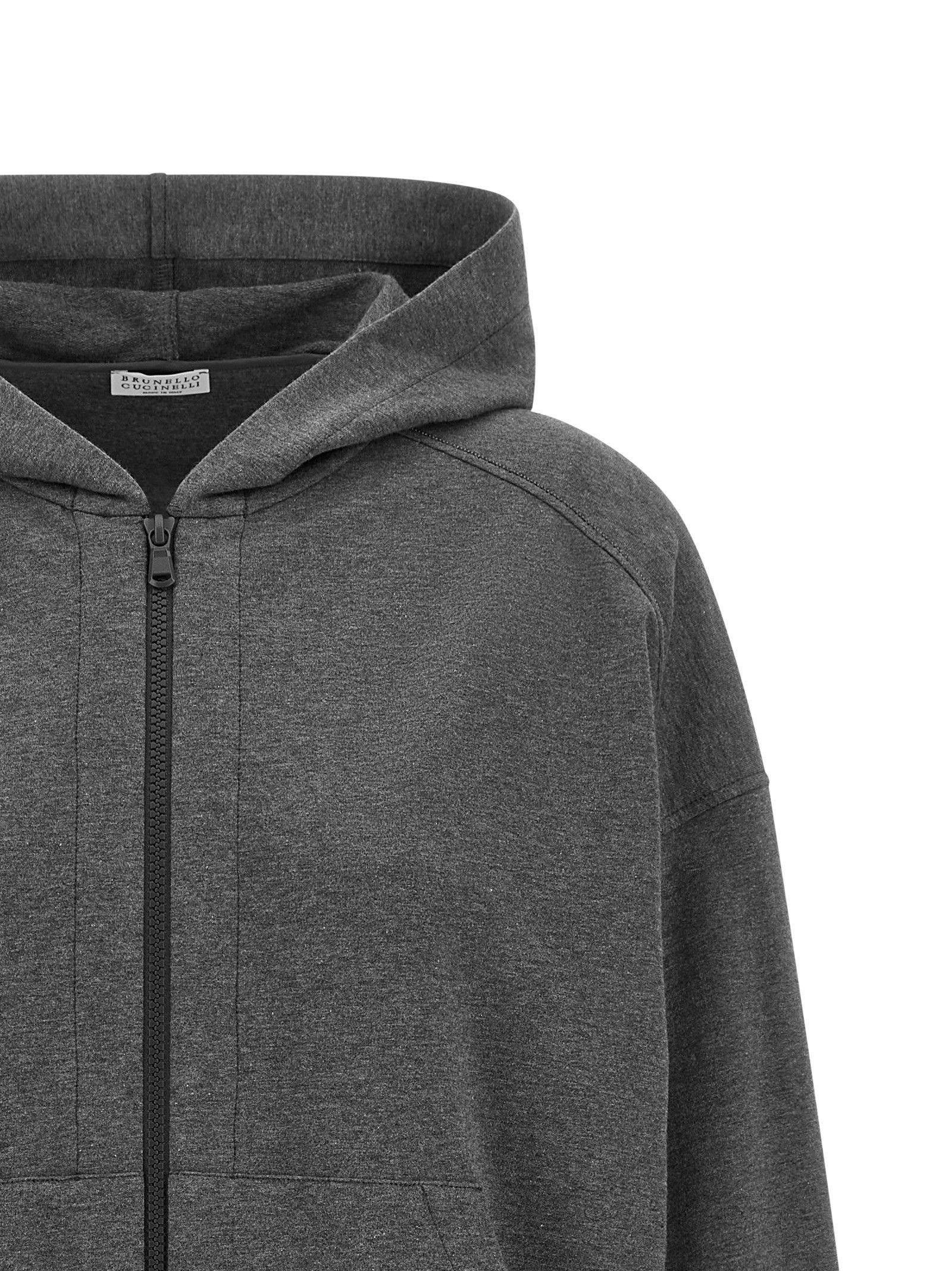 Brunello Cucinelli 'Shiny Trims' Hoodie Size M / US 6-8 / IT 42-44 - 3 Thumbnail