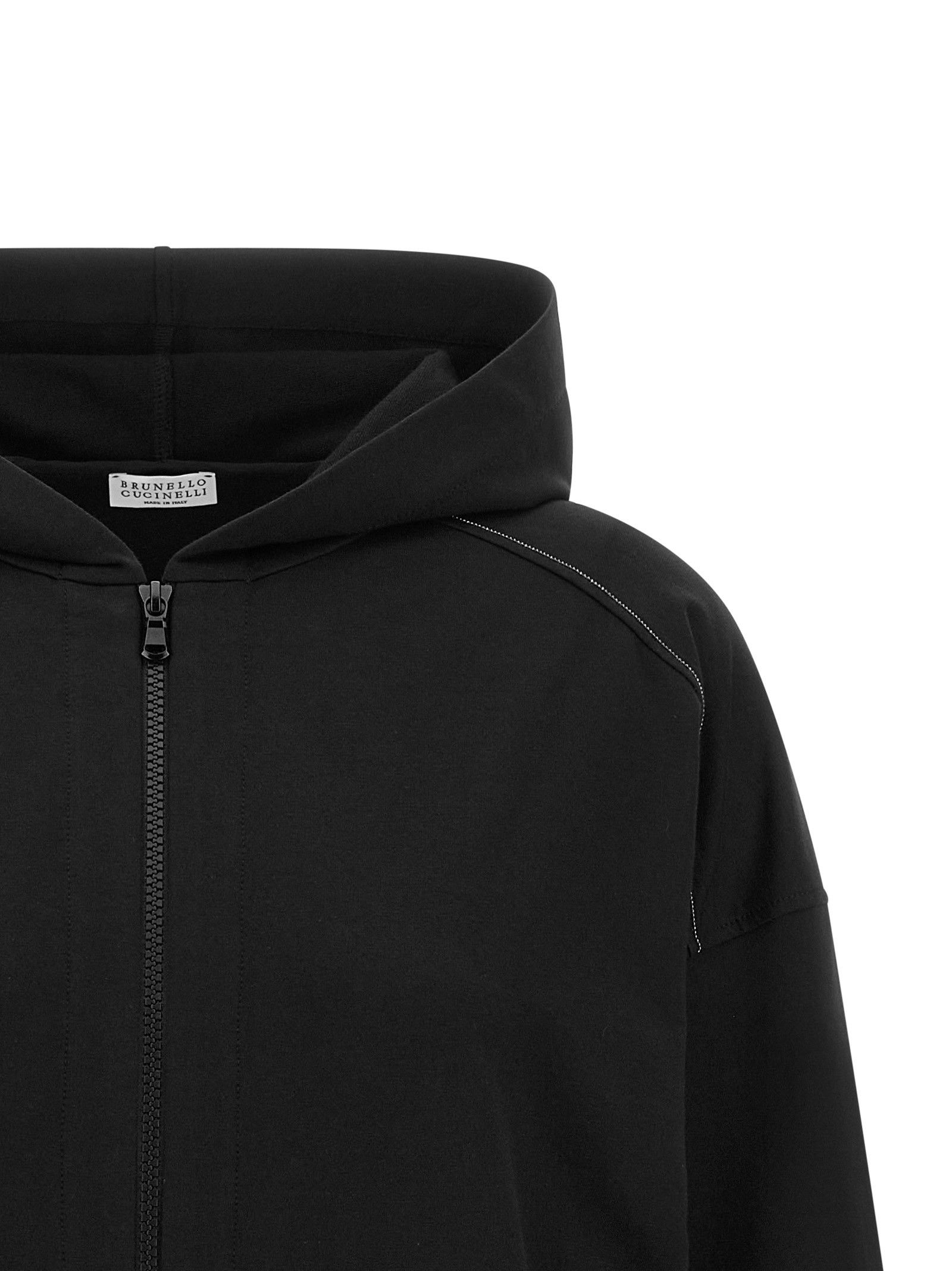 Brunello Cucinelli 'Shiny Trims' Hoodie Size M / US 6-8 / IT 42-44 - 3 Thumbnail