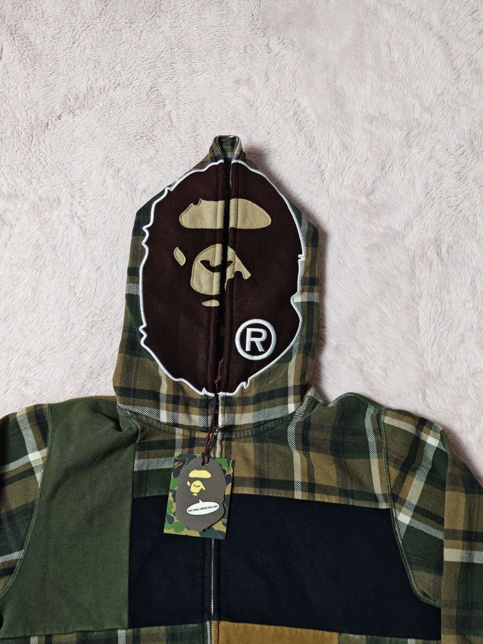 Bape A Bathing Ape Plaid Full Zip Hoodie Size L Size US L / EU 52-54 / 3 - 5 Thumbnail