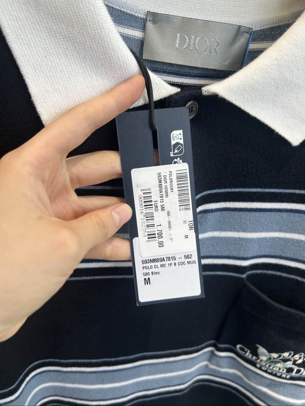 Dior Dior Lily of the Valley Striped Polo Size M Size US M / EU 48-50 / 2 - 5 Thumbnail
