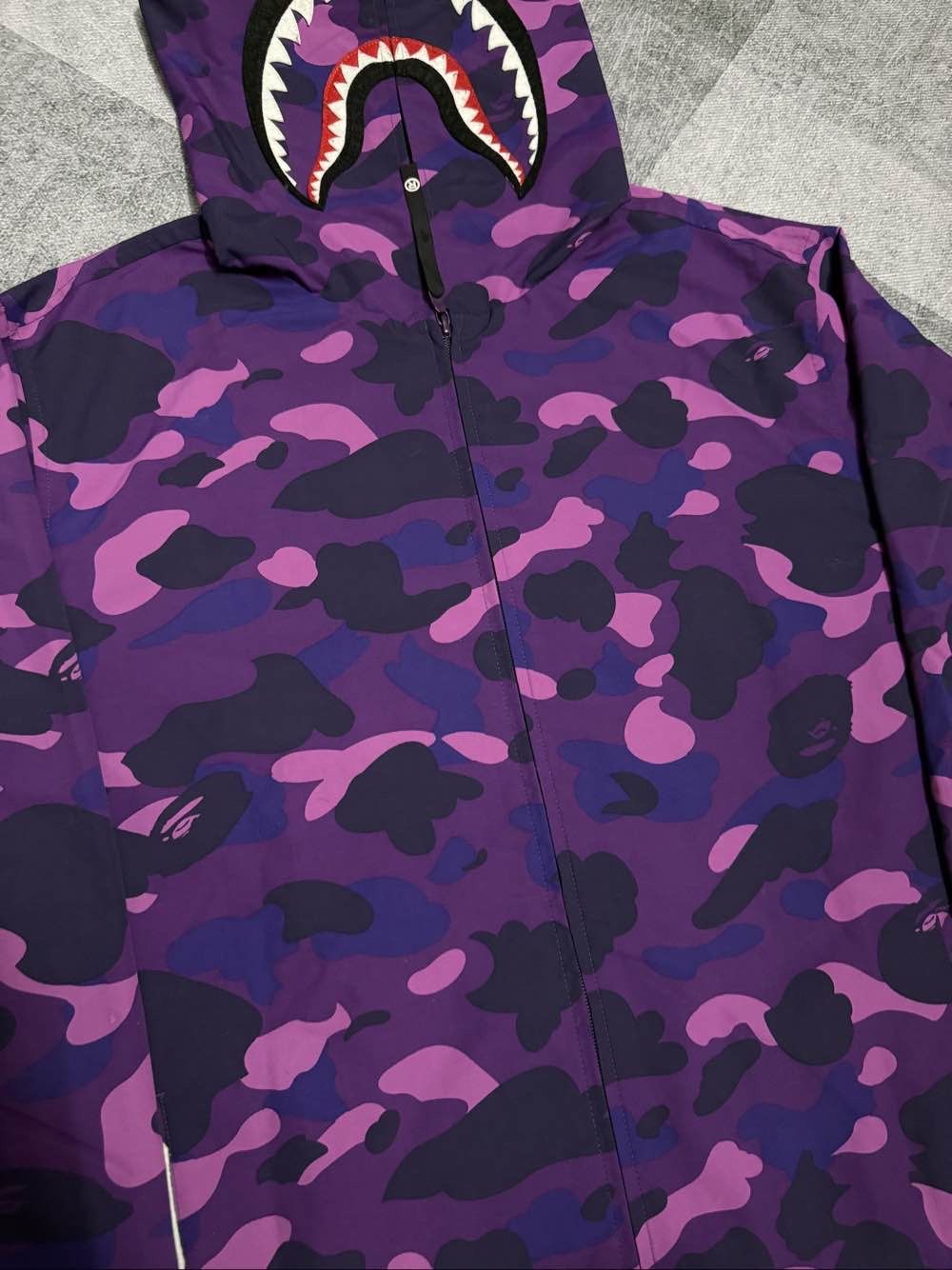 Bape A BATHING APE Purple Camo Shark Jacket Size XL Size US XL / EU 56 / 4 - 6 Thumbnail