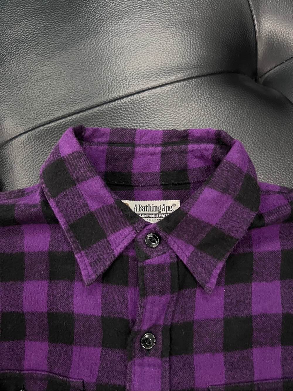 Bape A Bathing Ape Purple Plaid Flannel Shirt Size S Size US S / EU 44-46 / 1 - 9 Thumbnail