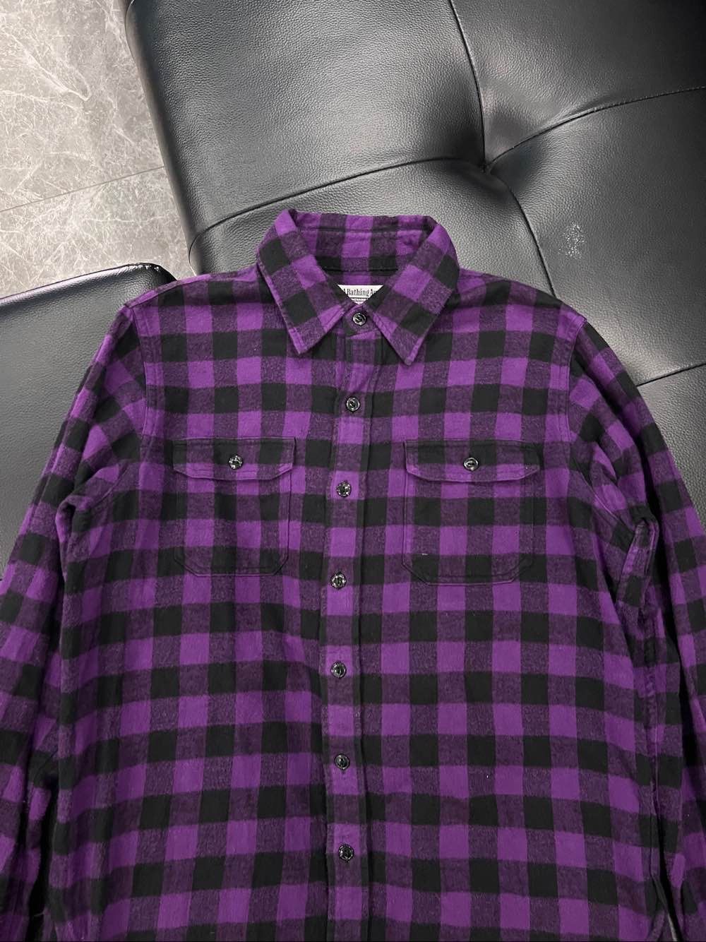 Bape A Bathing Ape Purple Plaid Flannel Shirt Size S Size US S / EU 44-46 / 1 - 6 Thumbnail