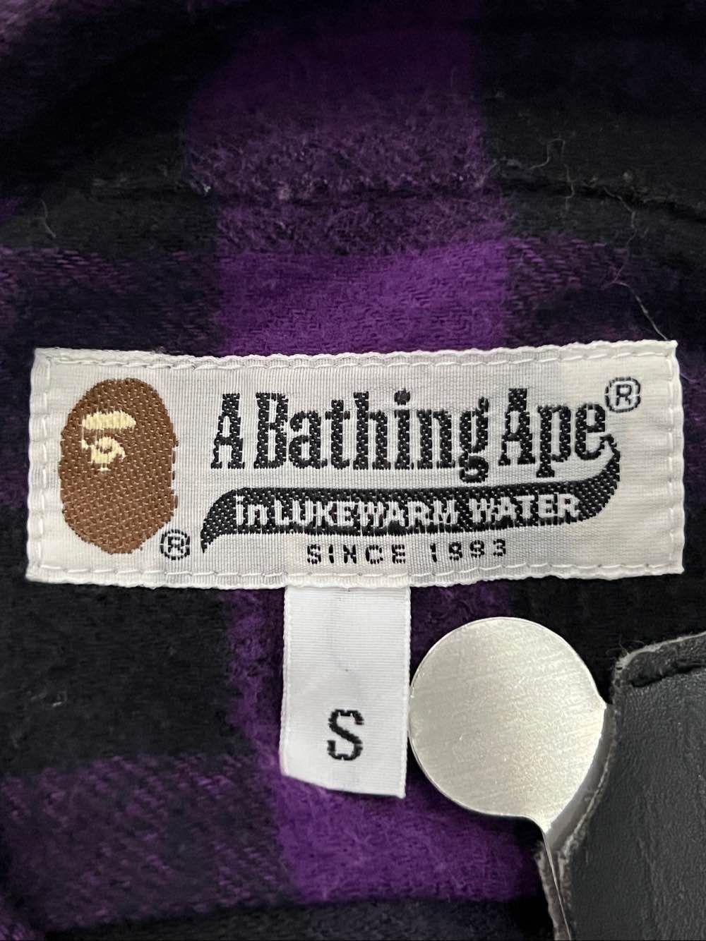 Bape A Bathing Ape Purple Plaid Flannel Shirt Size S Size US S / EU 44-46 / 1 - 3 Thumbnail