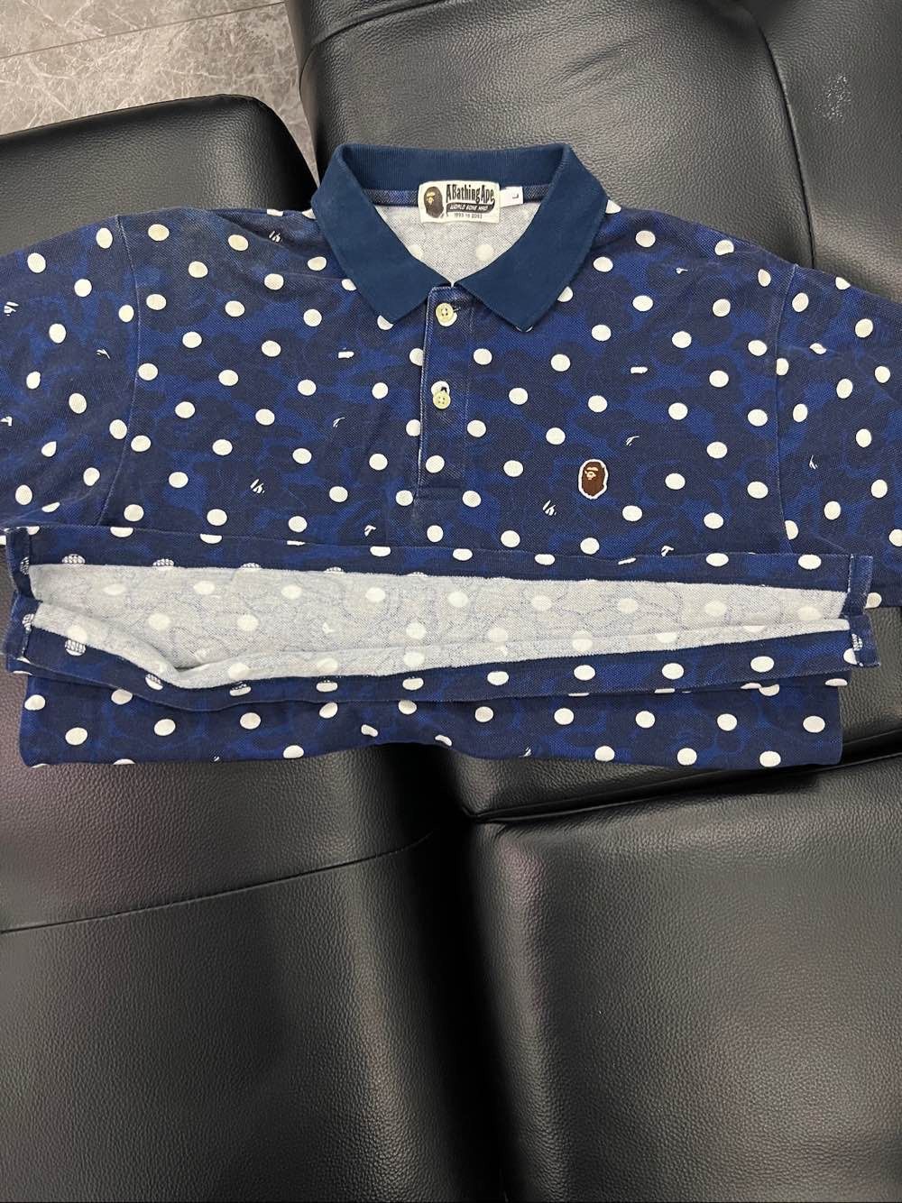 Bape A Bathing Ape Blue Camo Polka Dot Polo Size L Size L / US 10 / IT 46 - 10 Thumbnail