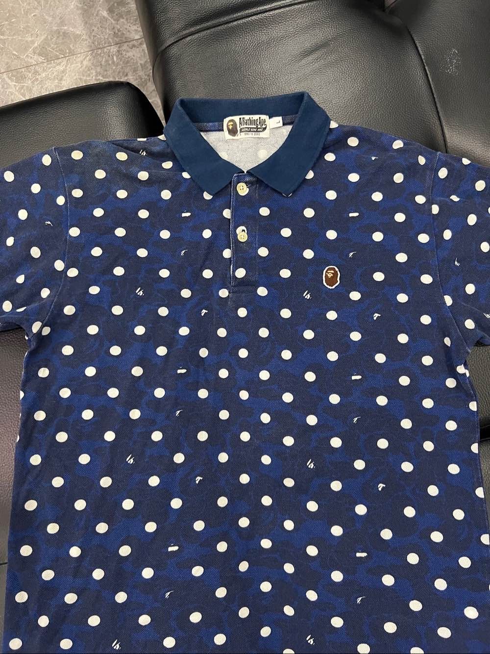 Bape A Bathing Ape Blue Camo Polka Dot Polo Size L Size L / US 10 / IT 46 - 6 Thumbnail