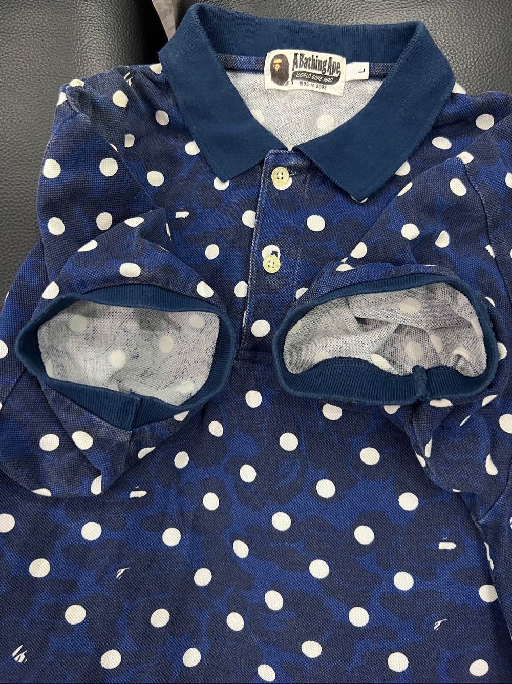Bape A Bathing Ape Blue Camo Polka Dot Polo Size L Size L / US 10 / IT 46 - 12 Thumbnail