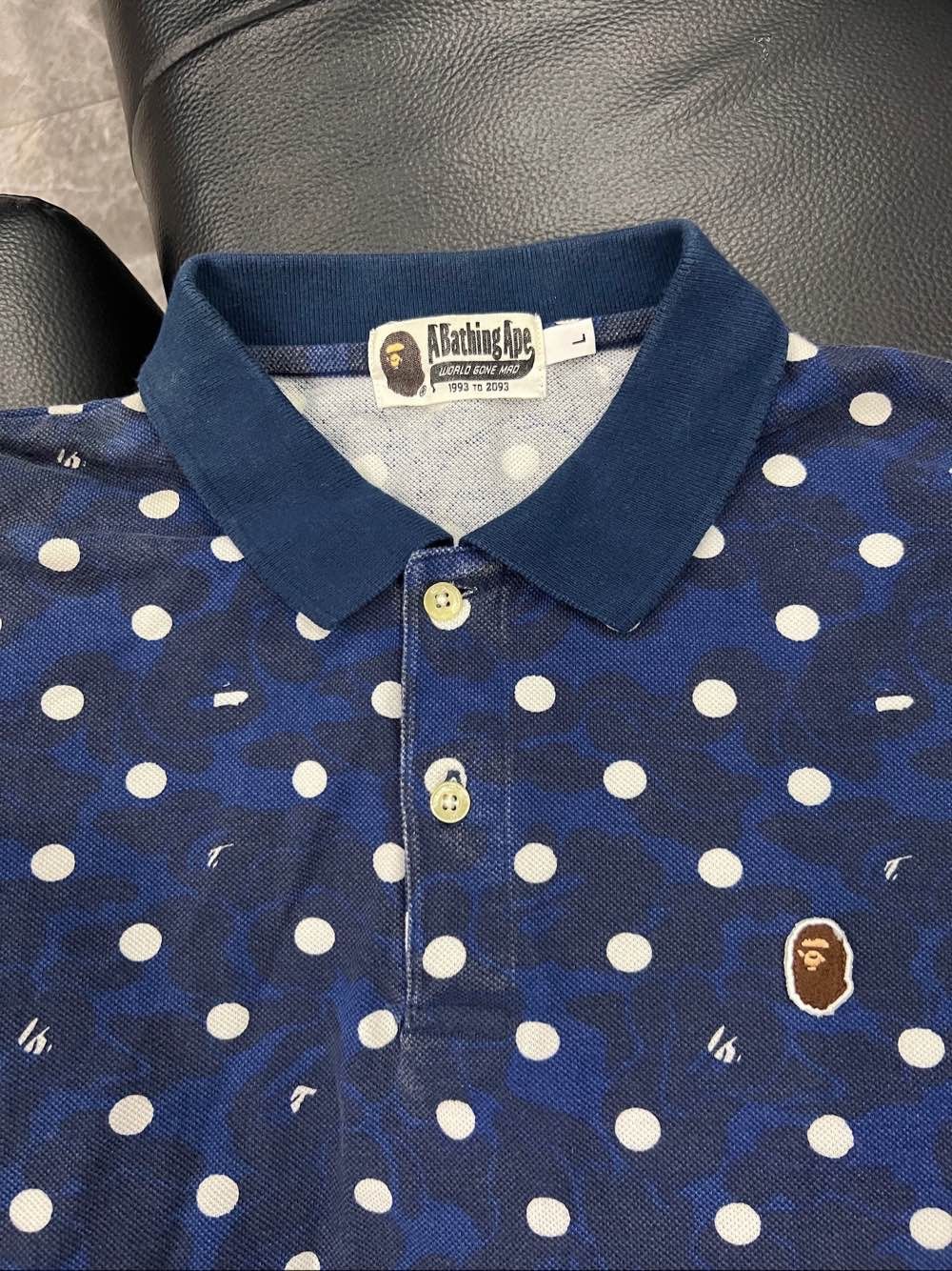Bape A Bathing Ape Blue Camo Polka Dot Polo Size L Size L / US 10 / IT 46 - 5 Thumbnail