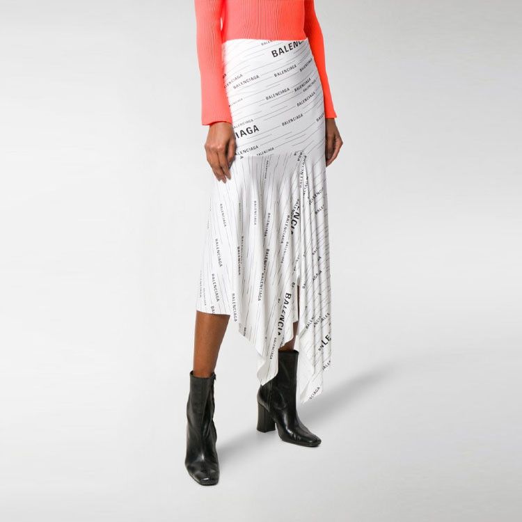 Balenciaga Balenciaga Logo Print Midi Skirt Size 36 Size 25" / US 0 / IT 36 - 8 Thumbnail