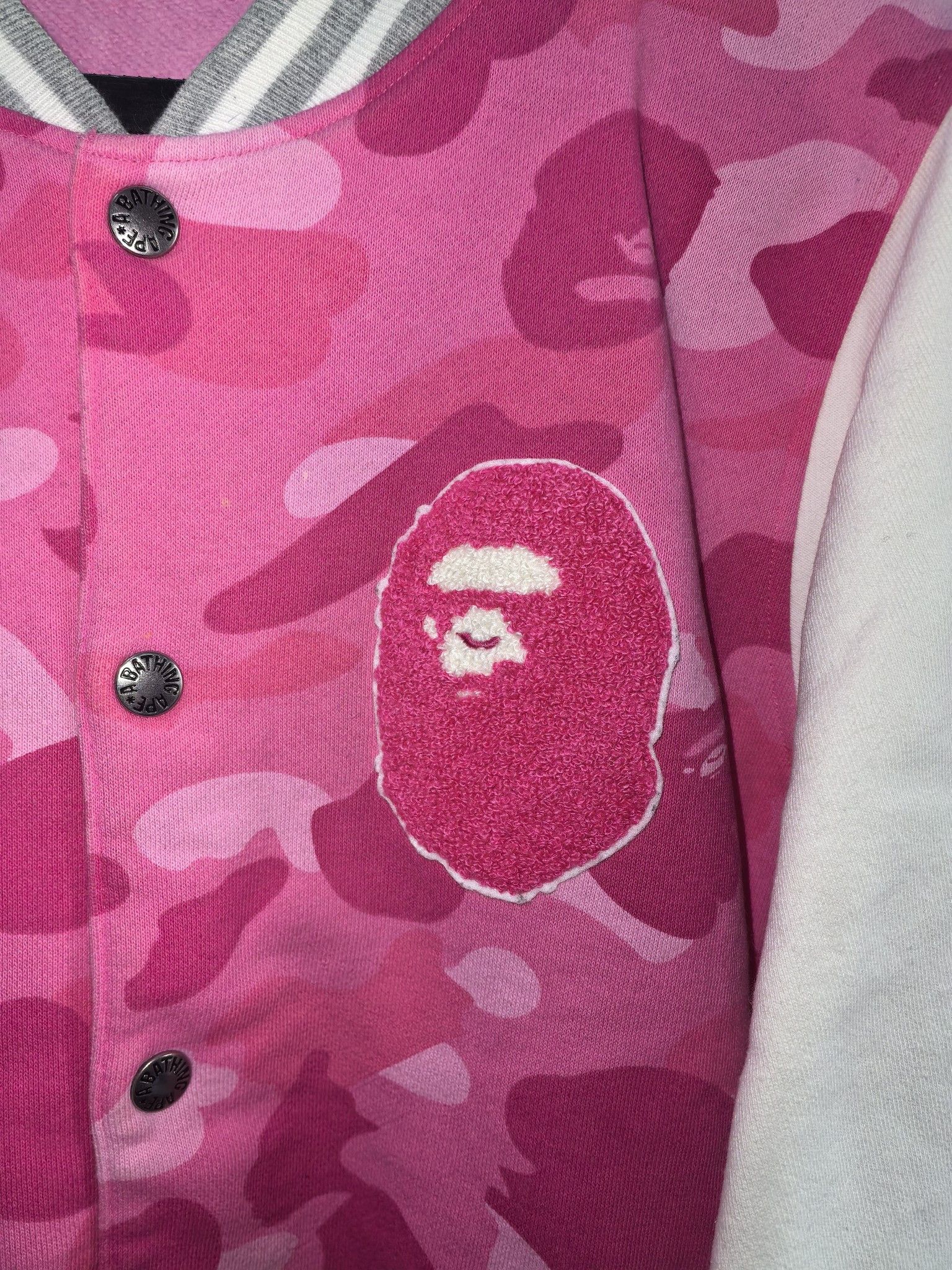 Bape A BATHING APE Pink Camo Varsity Jacket Size S Size S / US 4 / IT 40 - 6 Thumbnail