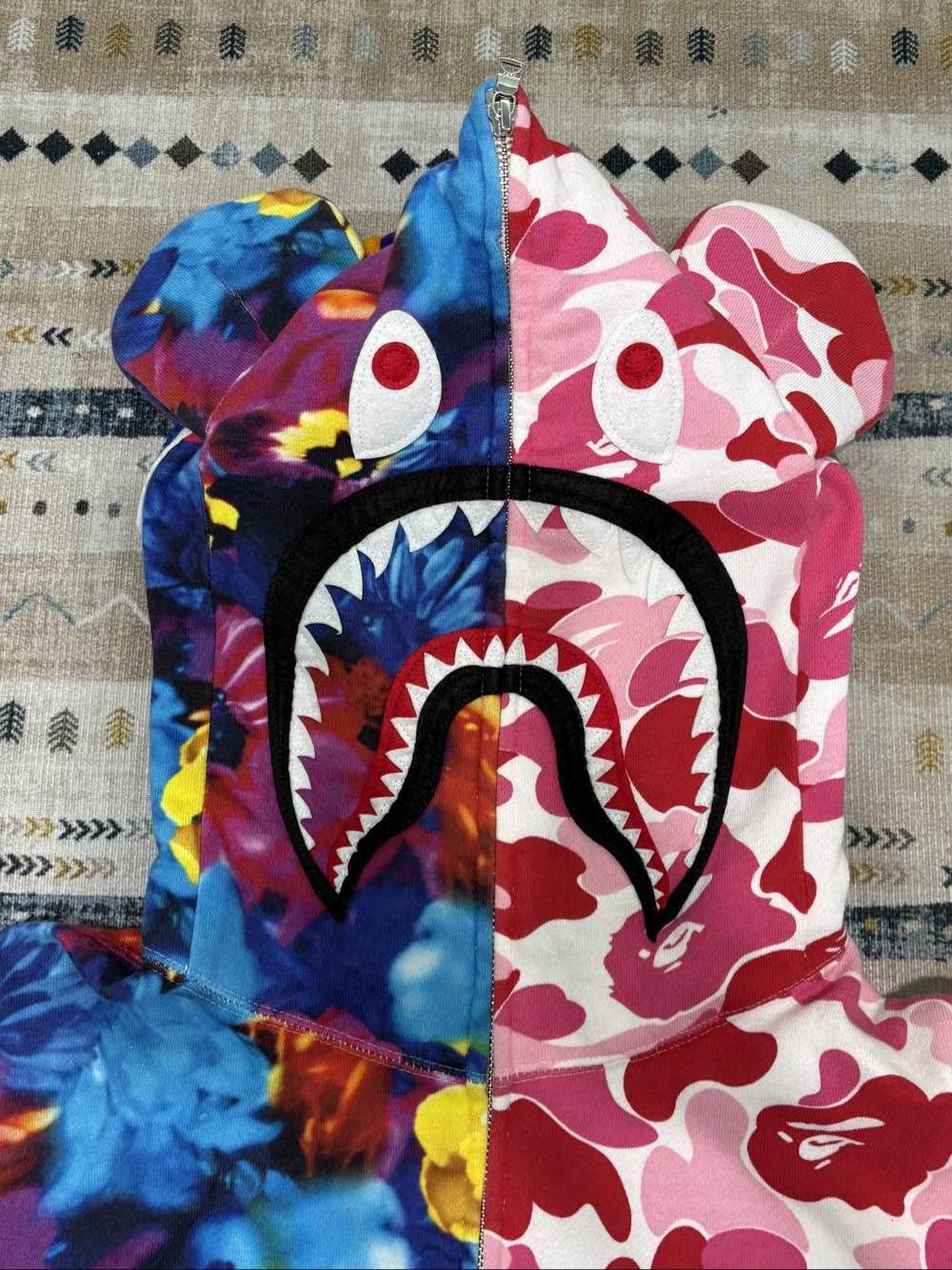 Bape A BATHING APE x Mika Ninagawa Floral Shark Hoodie Size L Size US L / EU 52-54 / 3 - 5 Thumbnail