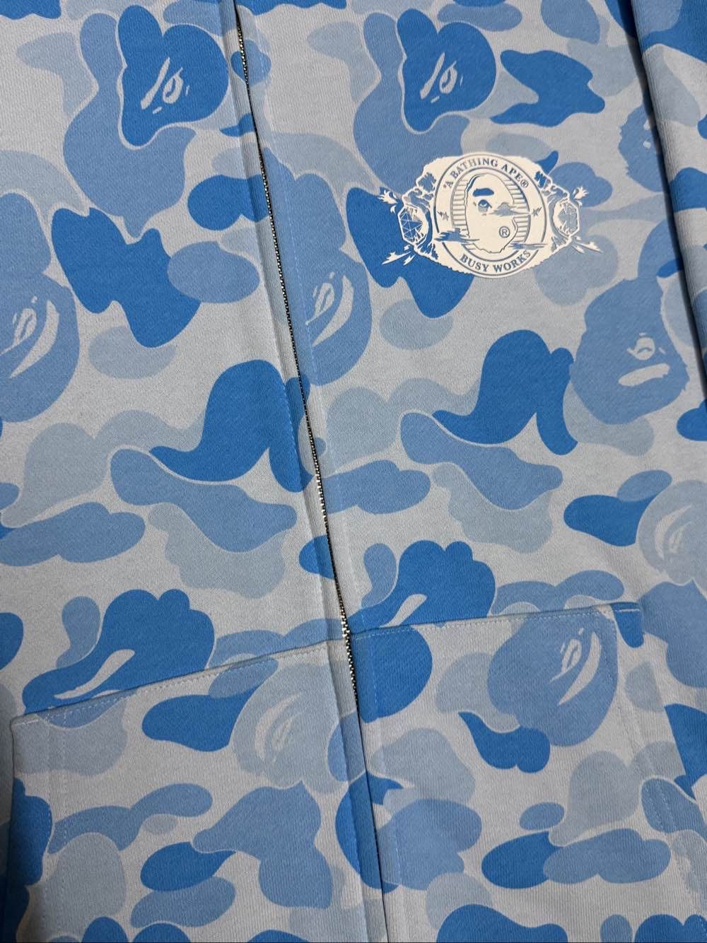 Bape A Bathing Ape Blue Camo Shark Hoodie Size M Size US M / EU 48-50 / 2 - 6 Thumbnail