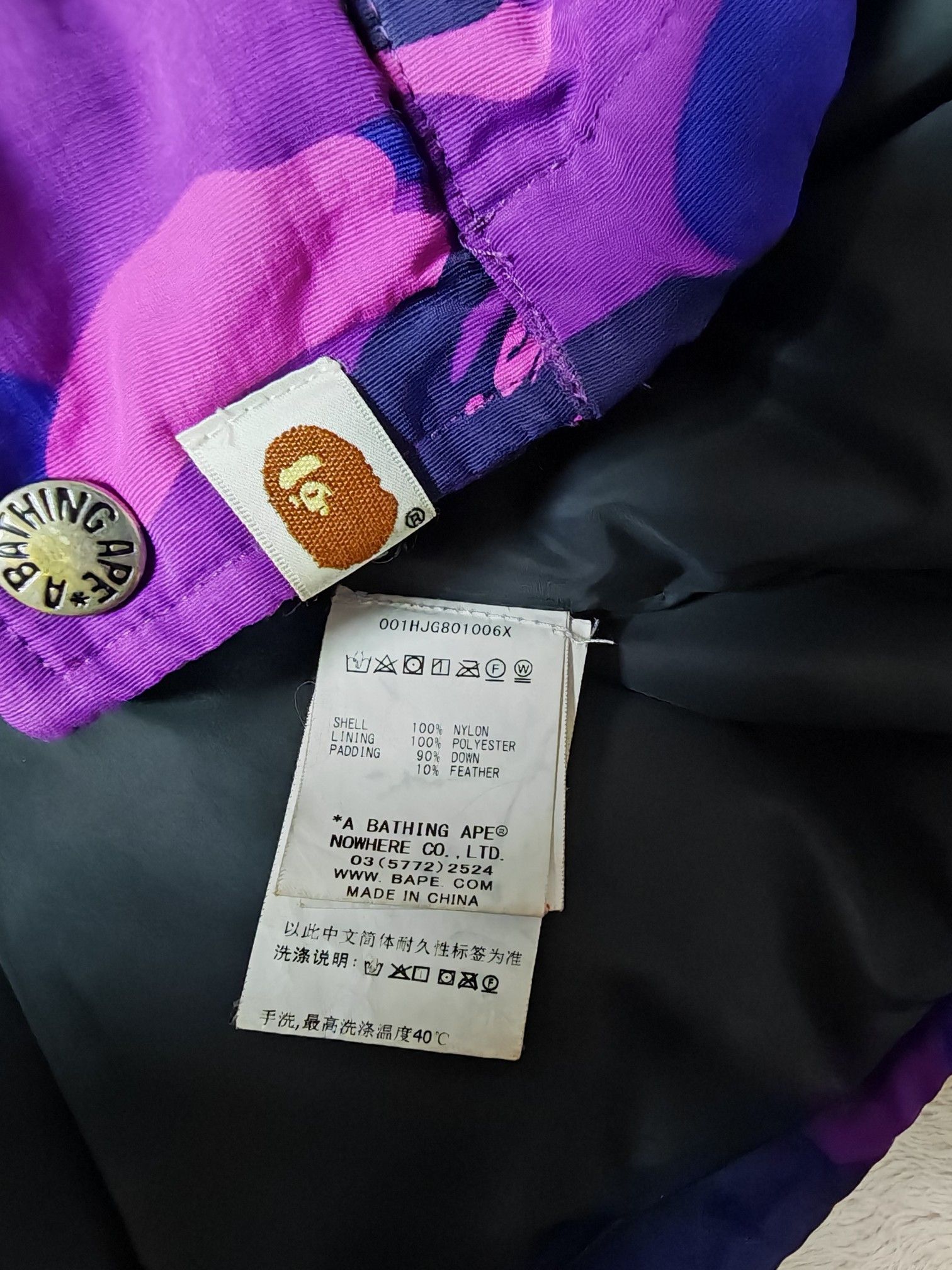 Bape A Bathing Ape Purple Camo Down Jacket Size L Size US L / EU 52-54 / 3 - 4 Thumbnail