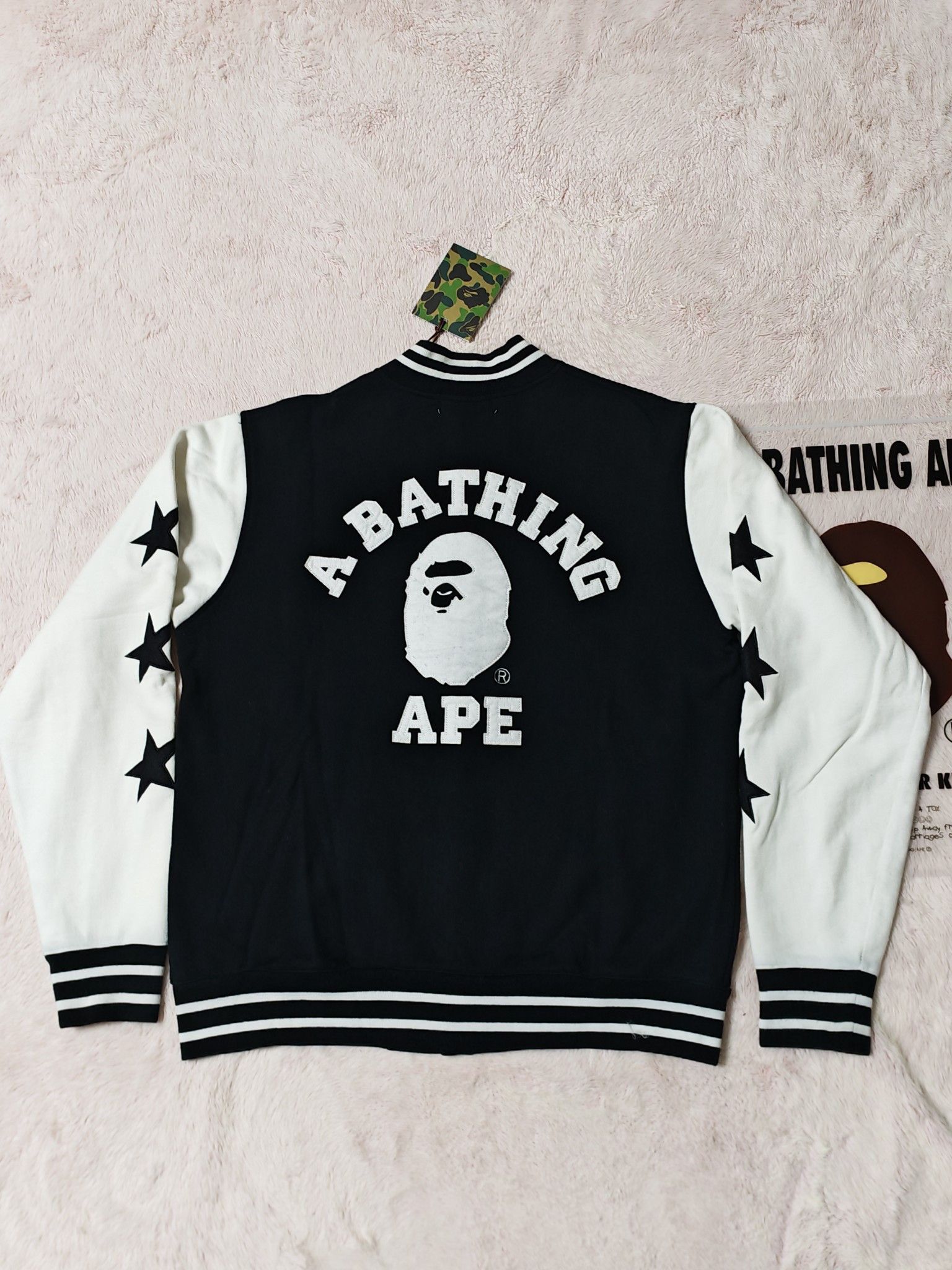 Bape A Bathing Ape Star Logo Varsity Jacket Size XL Size US XL / EU 56 / 4 - 2 Thumbnail
