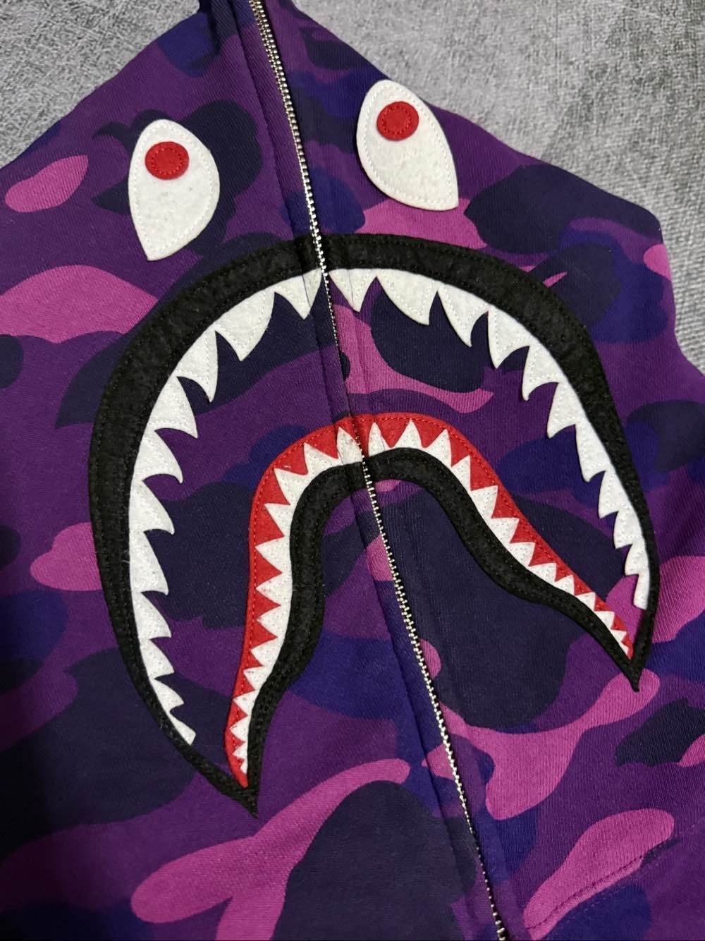 Bape A Bathing Ape Purple Camo Shark Hoodie Size XL Size US XL / EU 56 / 4 - 7 Thumbnail