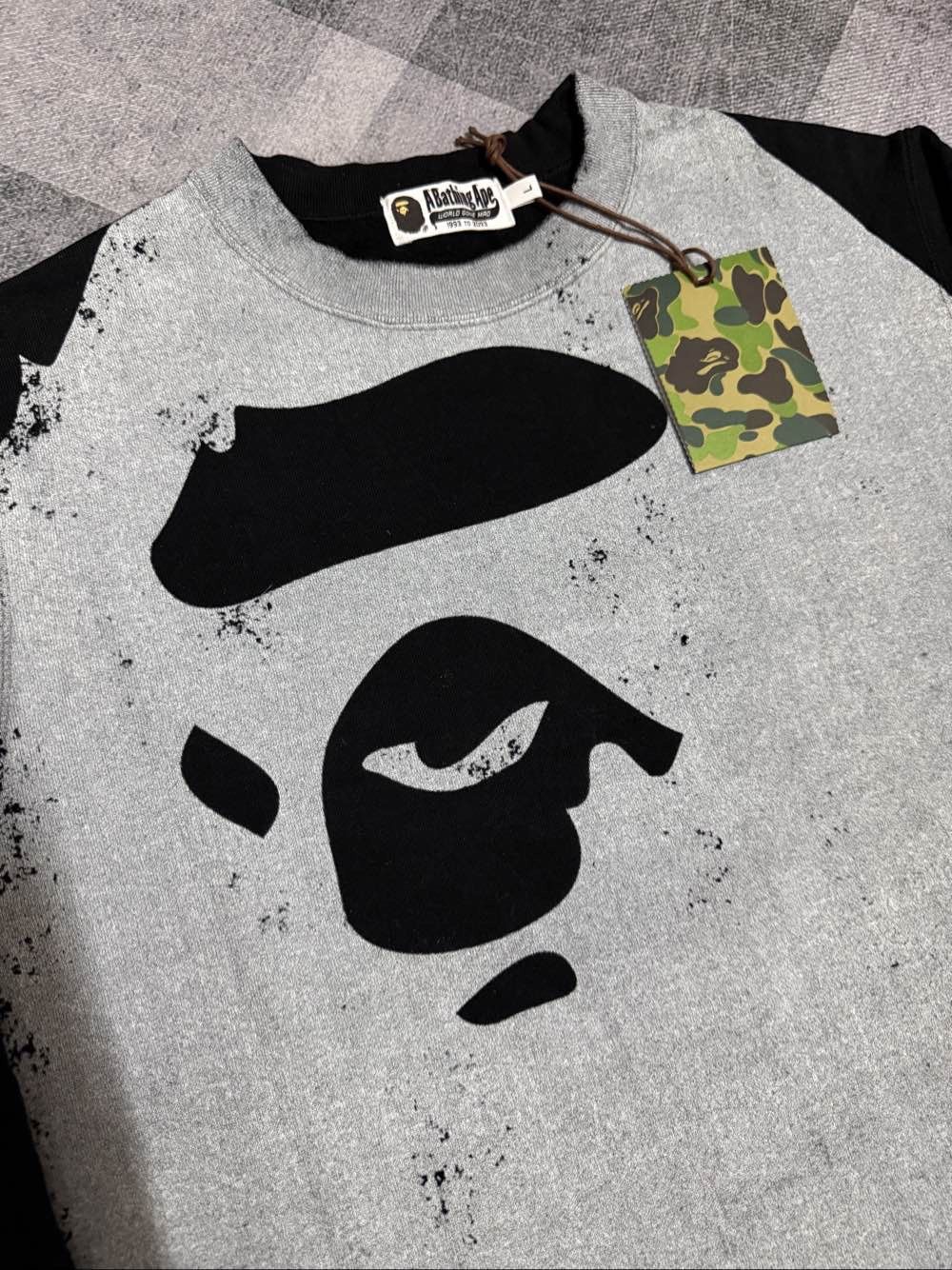 Bape A Bathing Ape Distressed Ape Head Sweatshirt Size L Size US L / EU 52-54 / 3 - 5 Thumbnail
