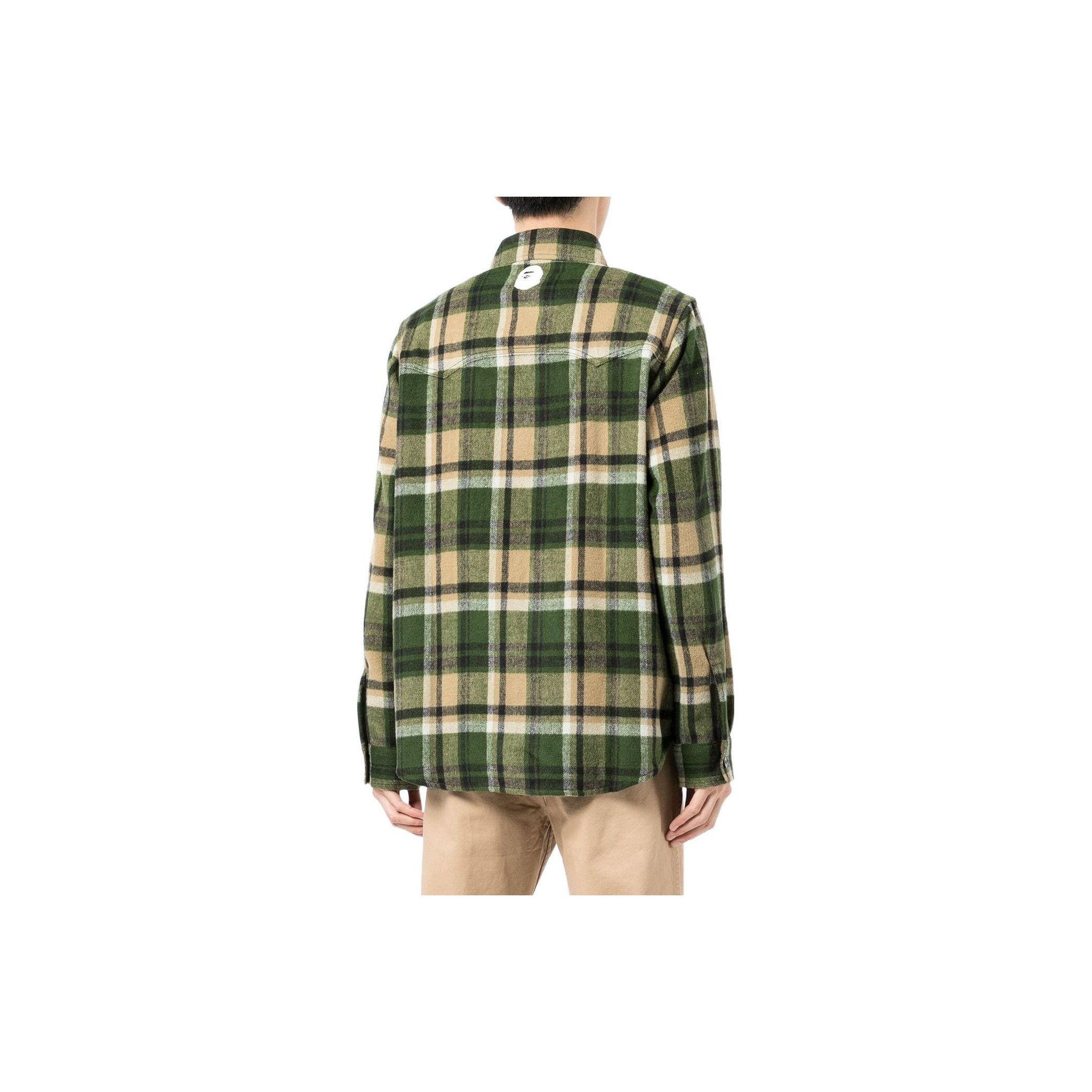 Bape A Bathing Ape Green Plaid Button Up Shirt Size L Size US L / EU 52-54 / 3 - 13 Thumbnail