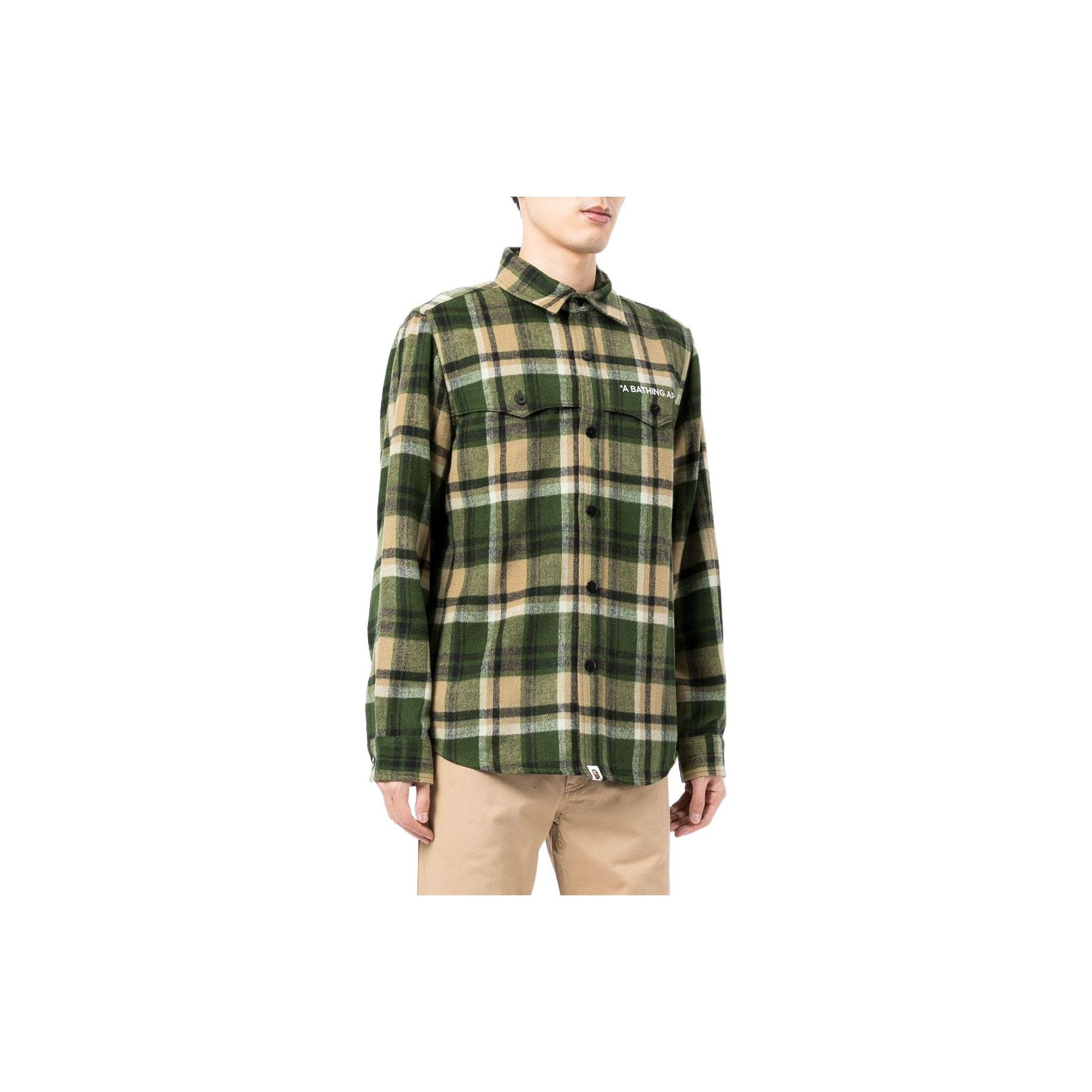 Bape A Bathing Ape Green Plaid Button Up Shirt Size L Size US L / EU 52-54 / 3 - 14 Thumbnail