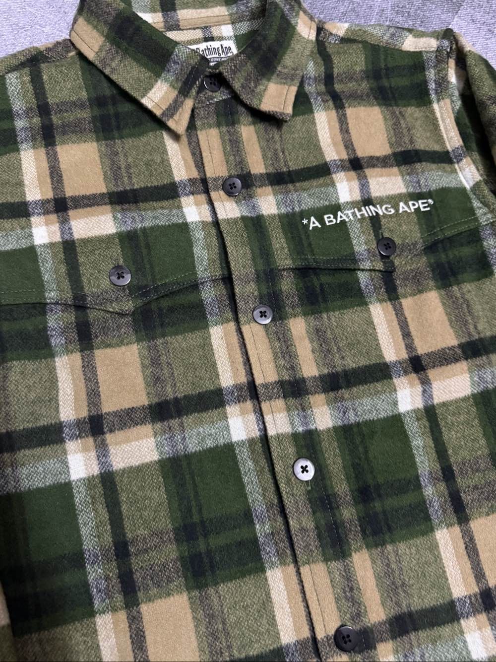 Bape A Bathing Ape Green Plaid Button Up Shirt Size L Size US L / EU 52-54 / 3 - 6 Thumbnail