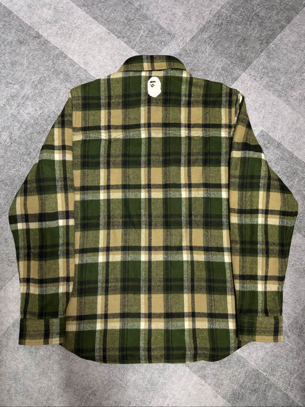 Bape A Bathing Ape Green Plaid Button Up Shirt Size L Size US L / EU 52-54 / 3 - 2 Thumbnail