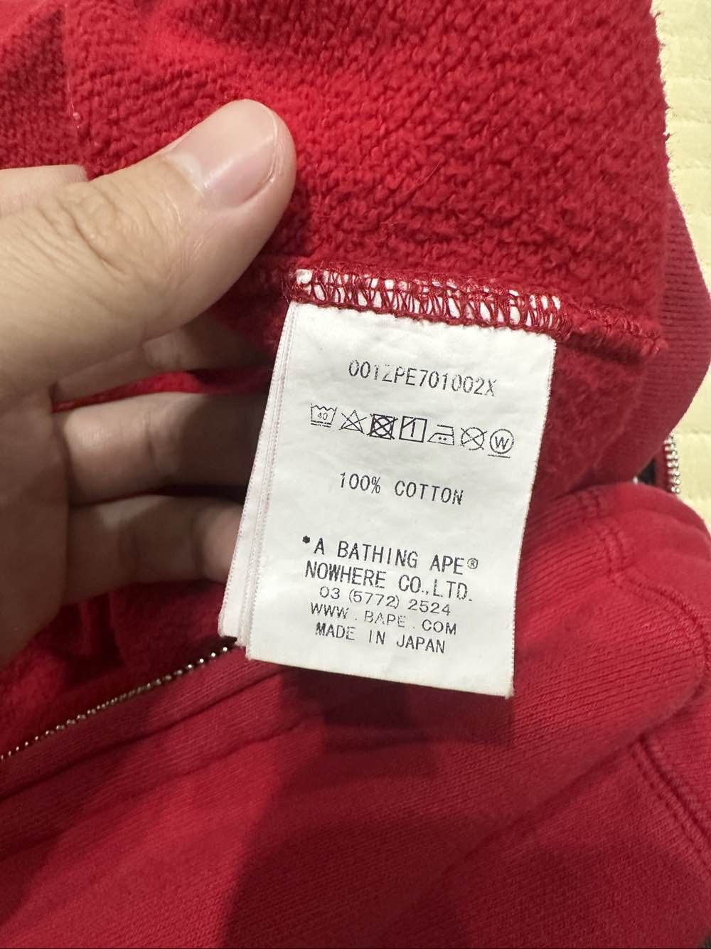 Bape A BATHING APE Red Shark Zip-Up Hoodie Size L Size US L / EU 52-54 / 3 - 4 Thumbnail