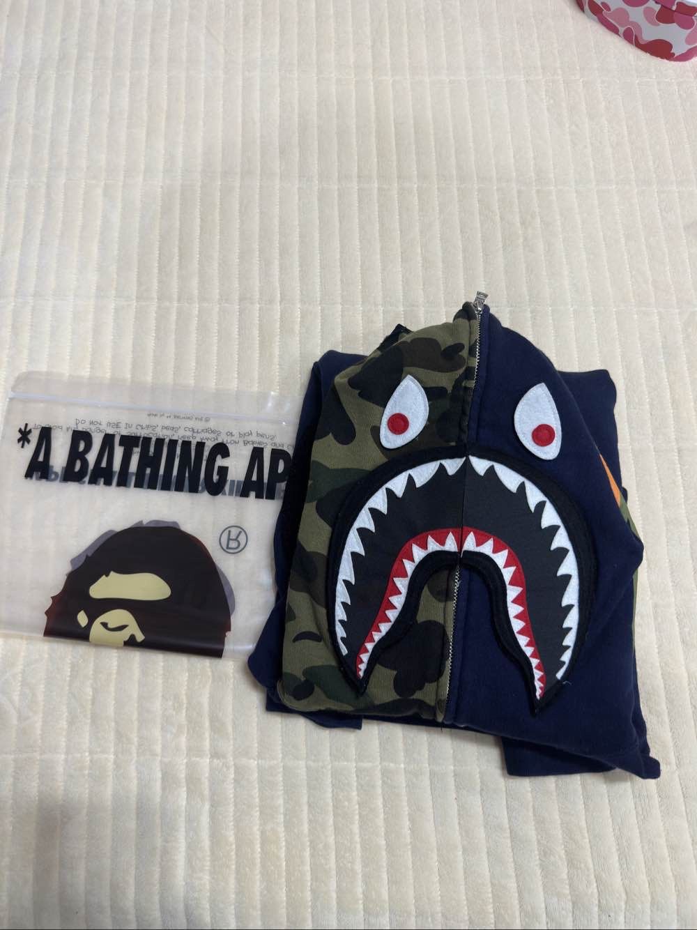 Bape A Bathing Ape Navy Shark Full Zip Hoodie Size L Size US M / EU 48-50 / 2 - 8 Thumbnail