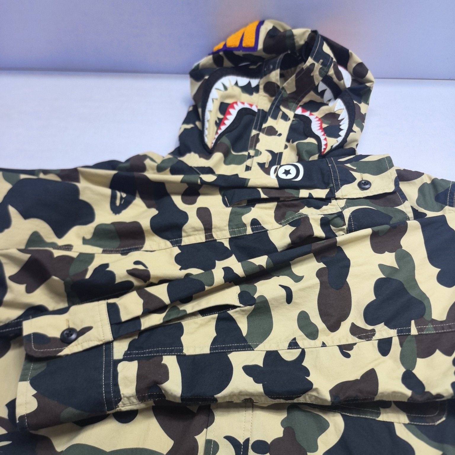 Bape A Bathing Ape Camo Shark Button Up Shirt XL Size US XL / EU 56 / 4 - 7 Thumbnail