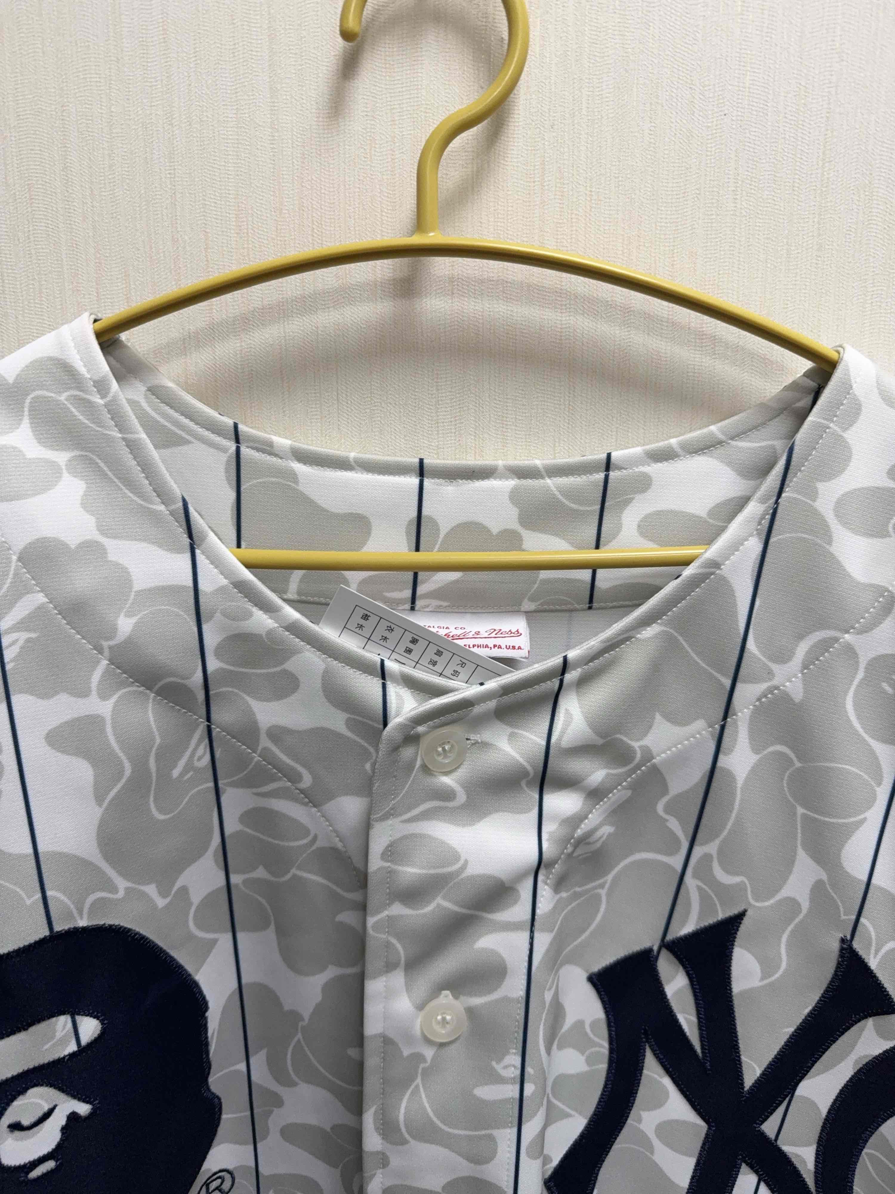Bape A BATHING APE x Mitchell & Ness Camo Baseball Jersey XL Size US XL / EU 56 / 4 - 6 Thumbnail