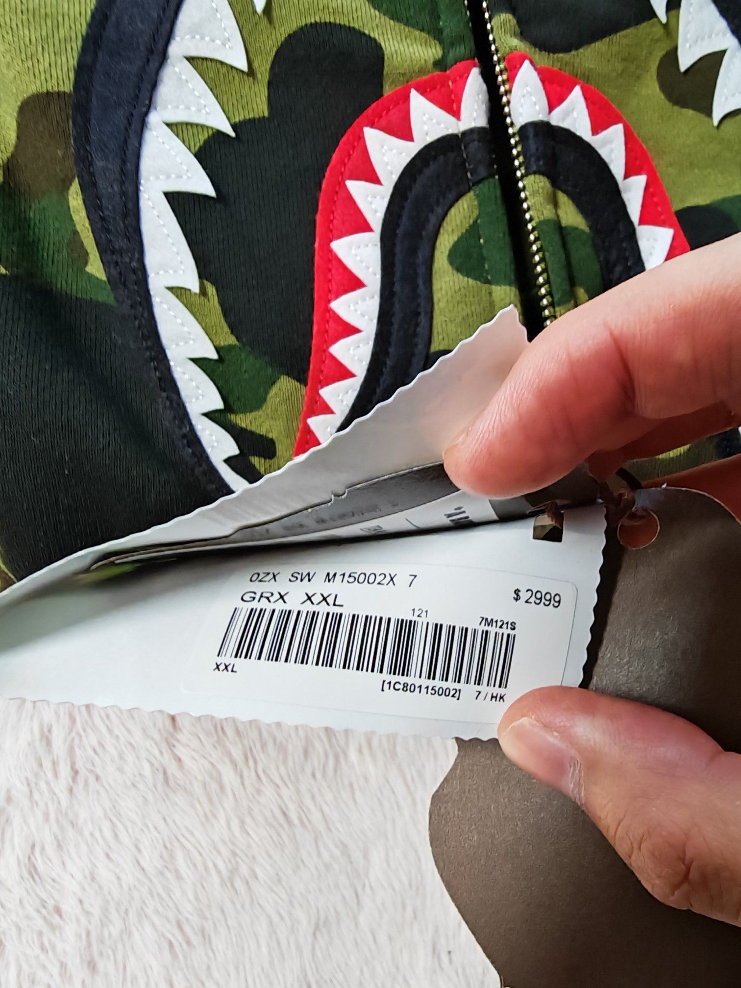 Bape A BATHING APE Green Camo Shark Hoodie Size XXL Size US XXL / EU 58 / 5 - 8 Thumbnail