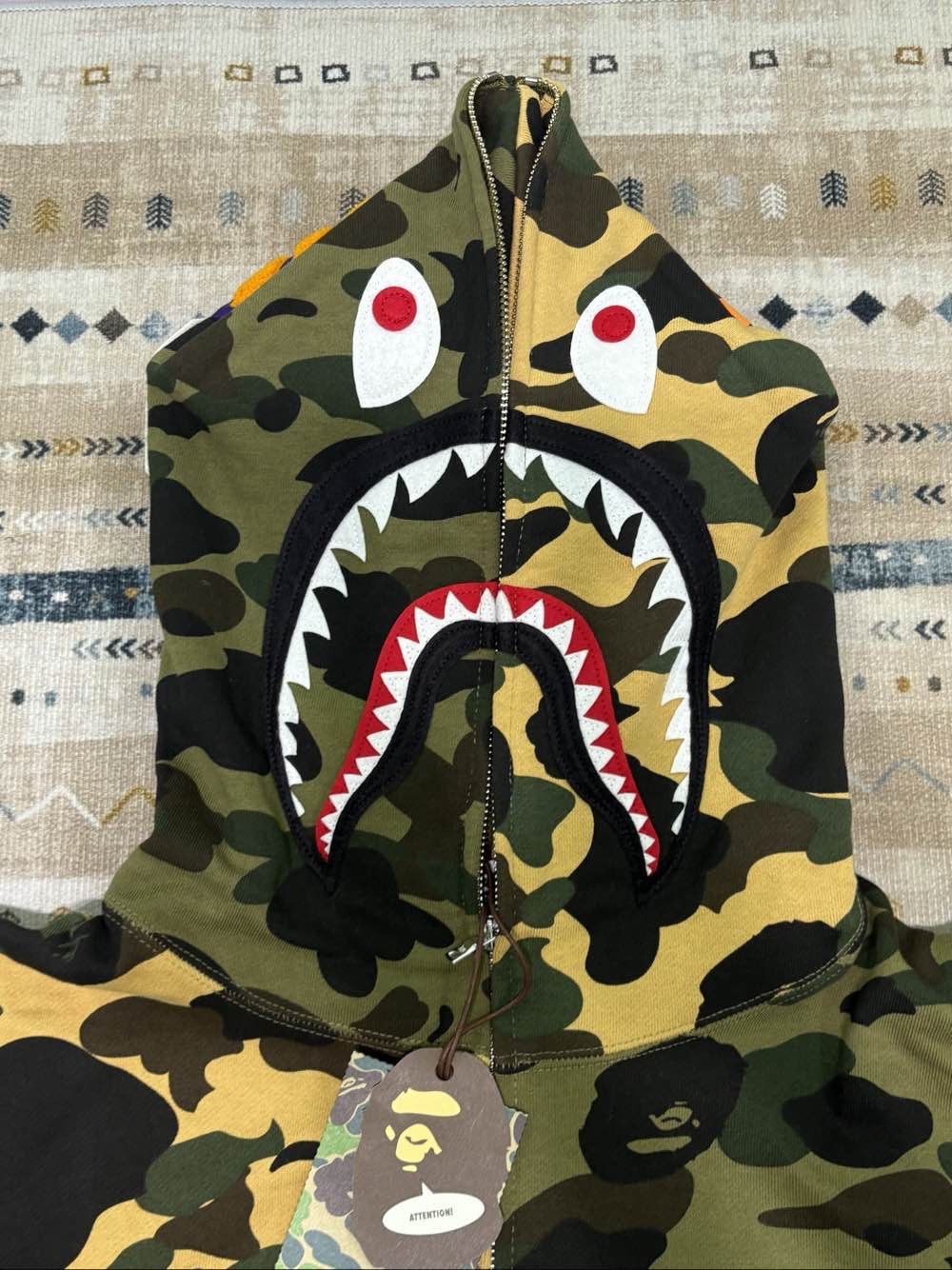Bape A BATHING APE Camo Shark Full Zip Hoodie XXL Size US XXL / EU 58 / 5 - 5 Thumbnail