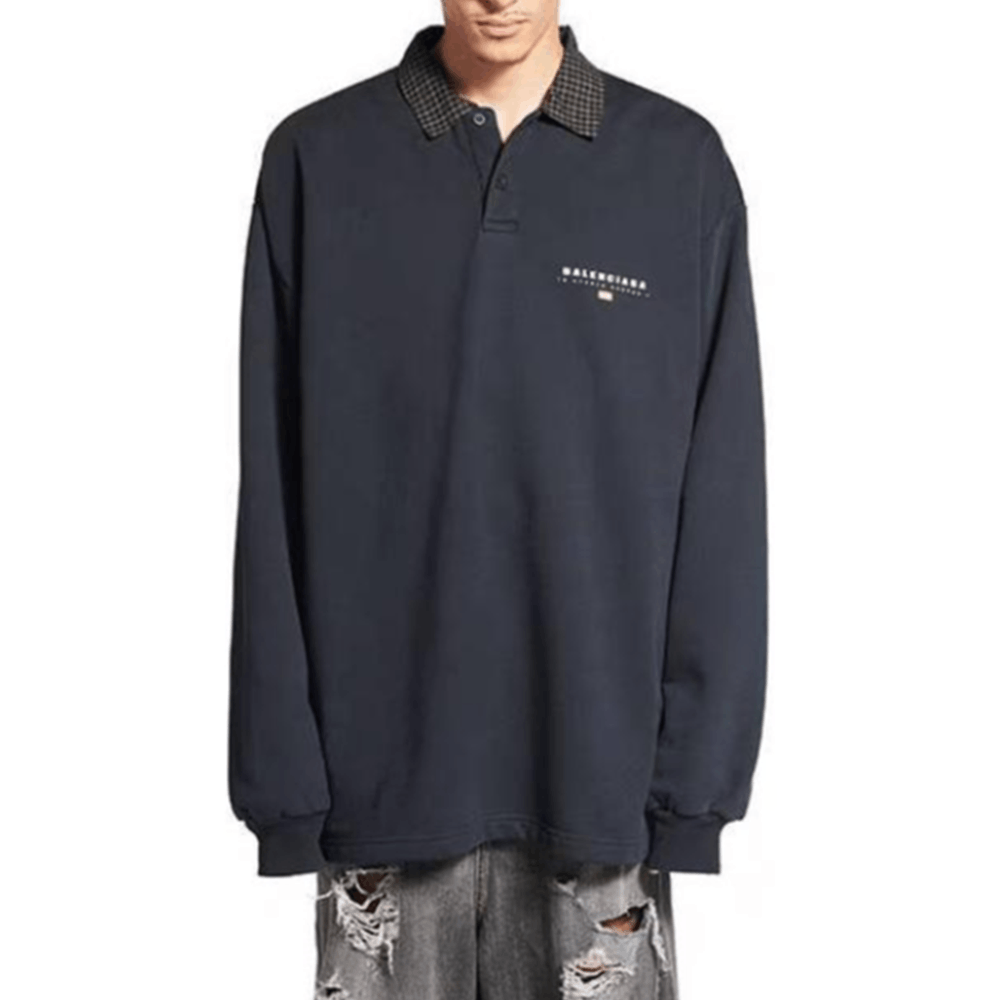 Balenciaga Balenciaga Plaid Collar Long Sleeve Polo Size XL Size US XL / EU 56 / 4 - 5 Thumbnail