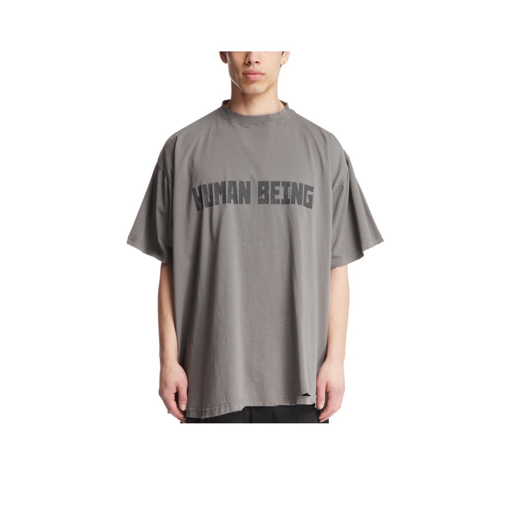 Balenciaga Balenciaga Human Being Distressed T-Shirt Size XL Size US XL / EU 56 / 4 - 7 Thumbnail