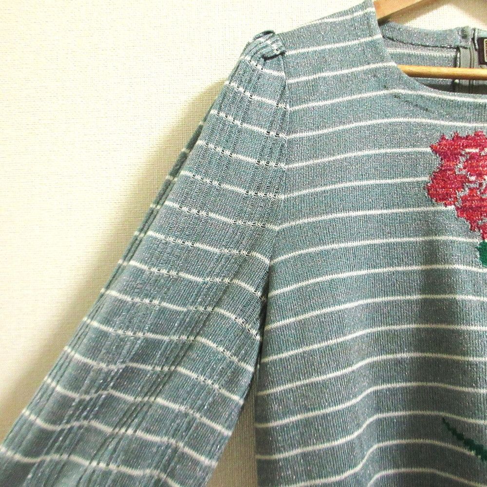 Other Other TOYOKO SAITO Flower Border Knit Top Textile Tops DUTY FREE for USA Size ONE SIZE - 4 Thumbnail