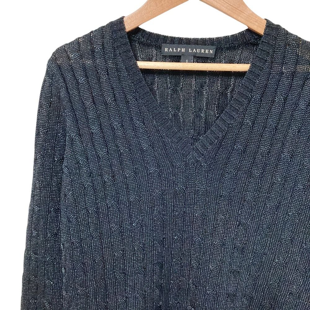 Ralph Lauren Ralph Lauren Ralph Lauren V Neck Cable Knit Sweater Plastic / Synthetic Tops DUTY FREE for USA Size ONE SIZE - 3 Thumbnail