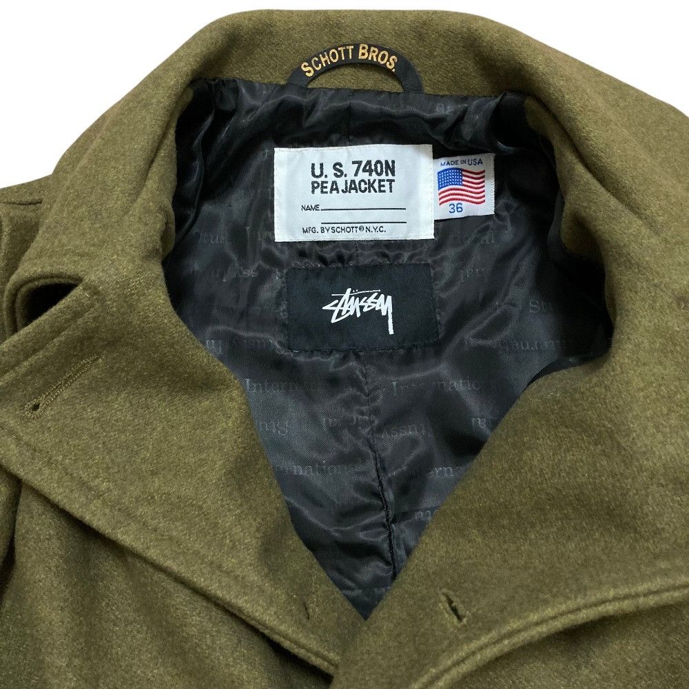 Other Other Stussy Schott Wool Melton Coat Textile Outerwear 753STT DUTY FREE for USA Size ONE SIZE - 4 Thumbnail