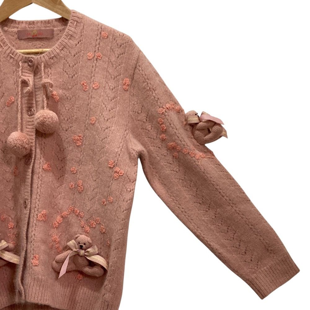 Other Other PINK HOUSE Love Ribbon Bear Knit Cardigan Textile Tops DUTY FREE for USA Size ONE SIZE - 3 Thumbnail